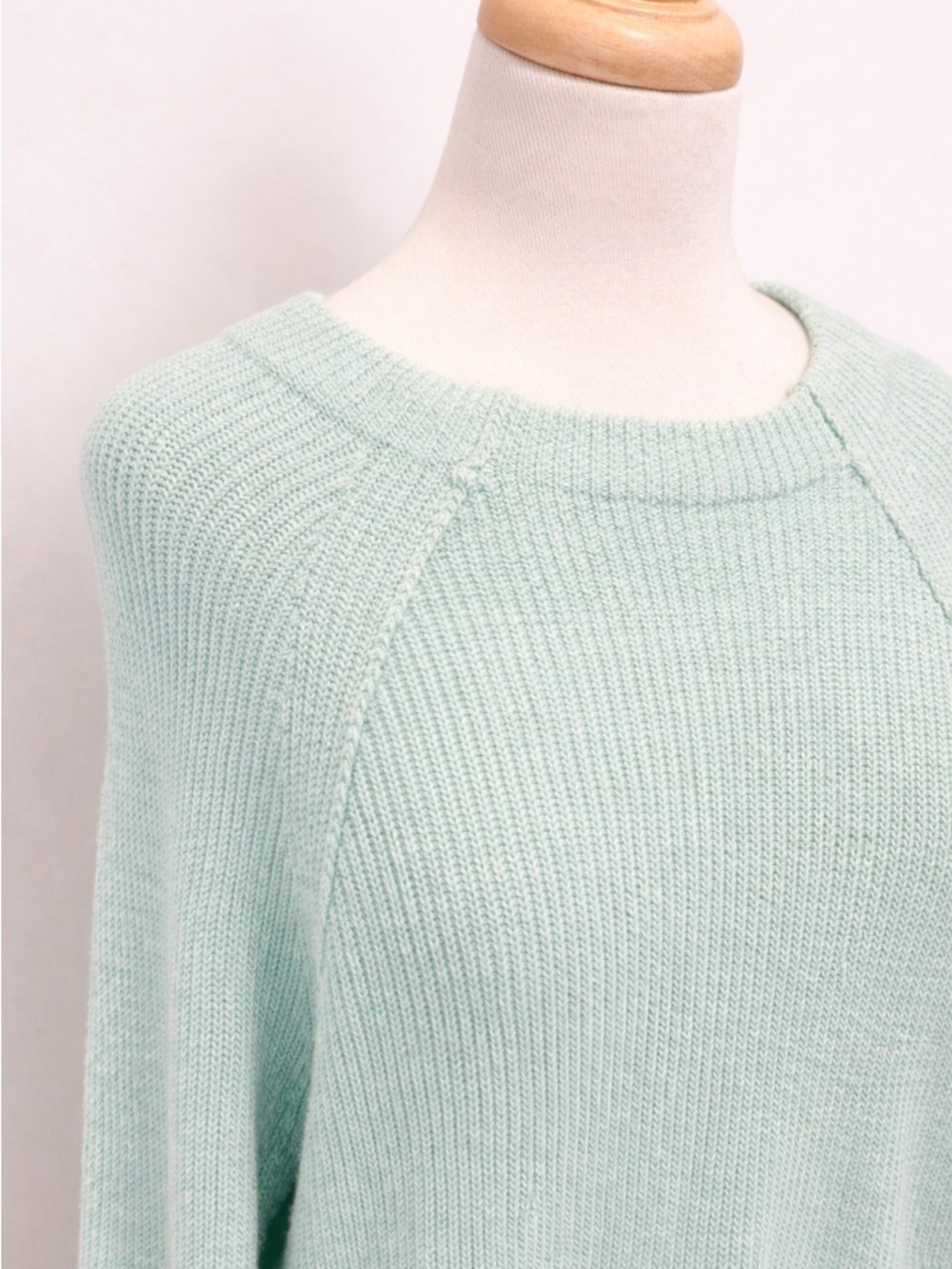 Free People Too Good Pullover Mint Green Mock Neck Sweater Size L - Picture 9 of 16